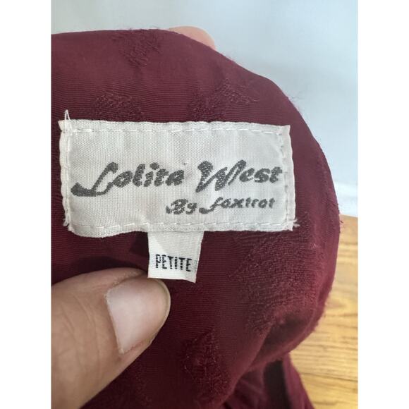 VTG LOLITA WEST by Foxtrot 80's Apron Jumper Dress Romantic Goth Bohemian Sz L - Picture 6 of 10